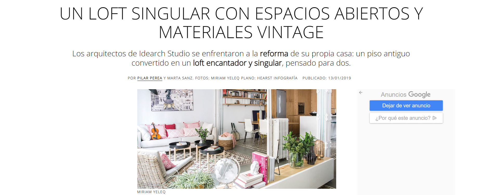 "Reforma en Chamberí" en la revista micasa nº283