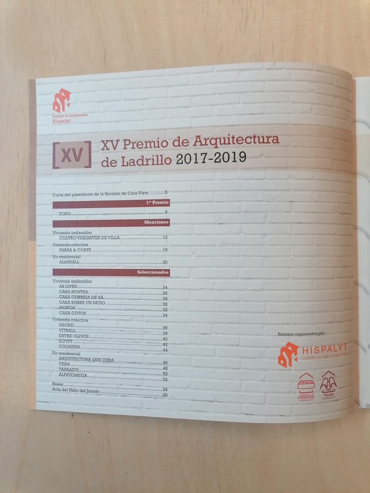 Premios Hispalyt índice