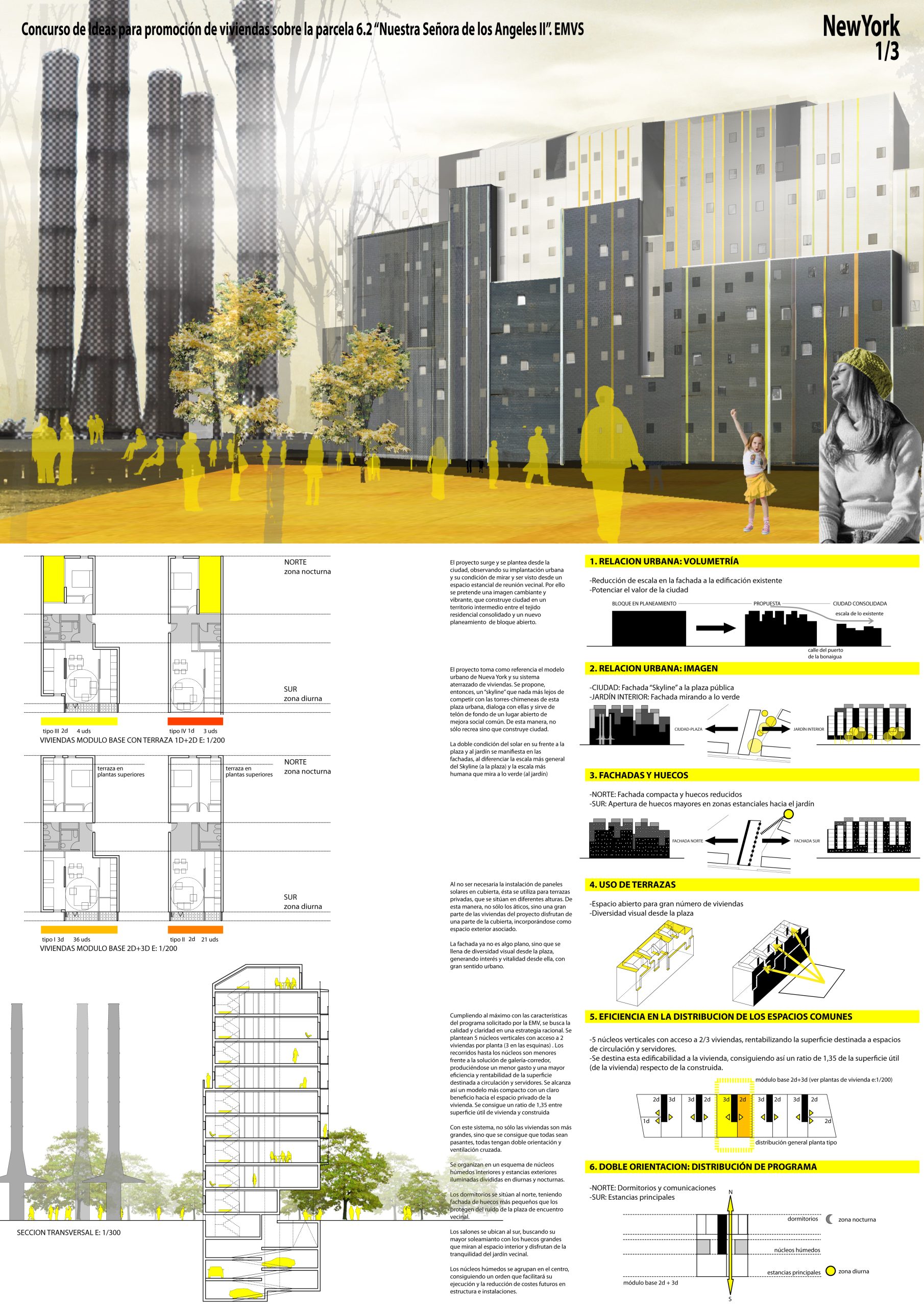 Panel 01, concurso de viviendas EMVS, Madrid