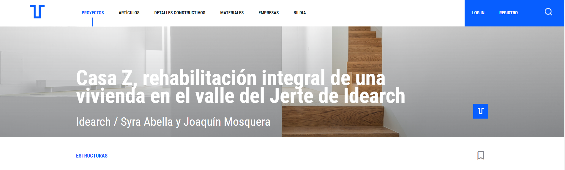 Publicación en Tectónica, rehabilitación integral de vivienda en el Valle del Jerte