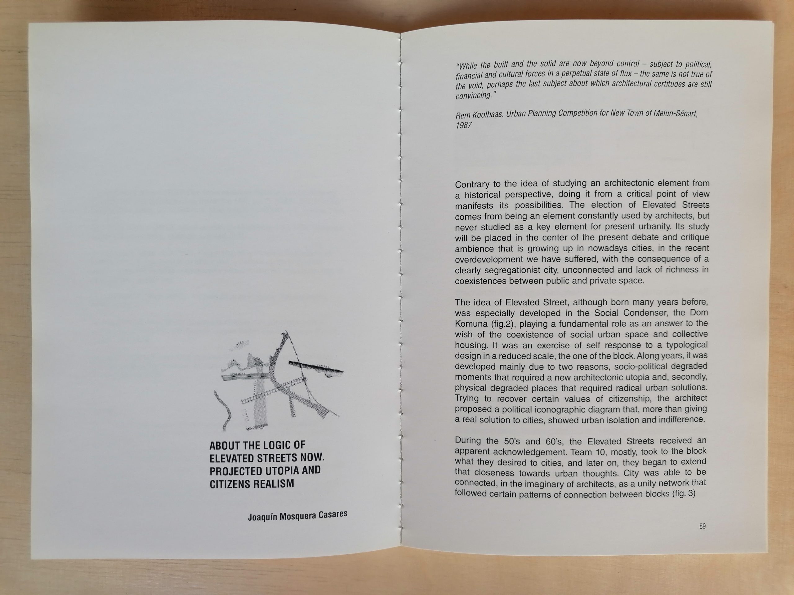 Primera página del artículo de Joaqín Mosquera en Coexistences
