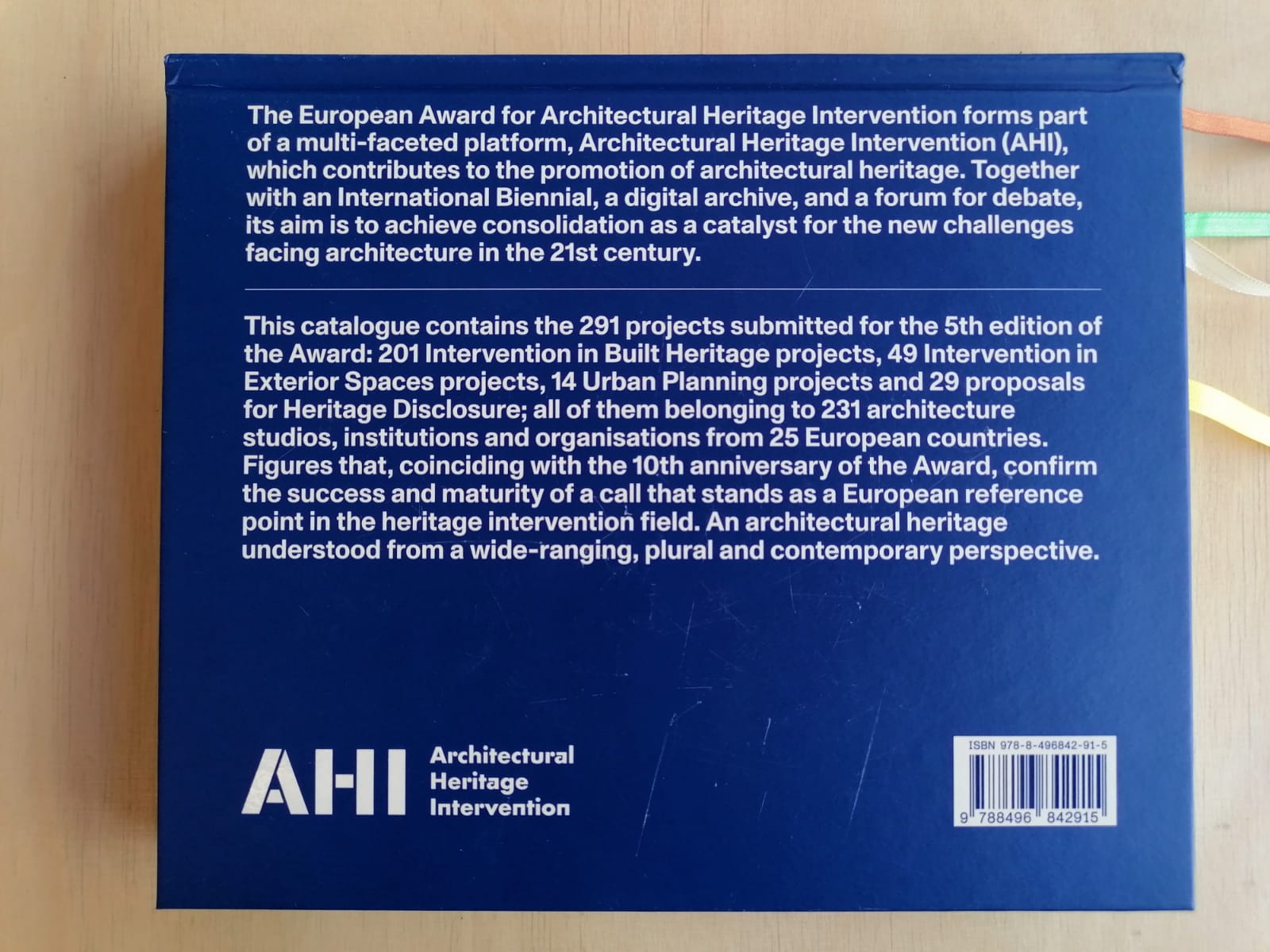 European Award página trasera del libro